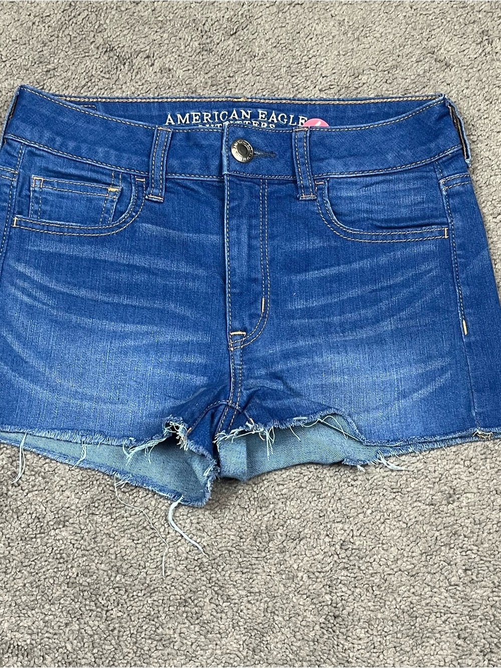American Eagle Outfitters Blue Denim Frayed Hem Shorts
